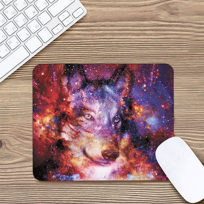 Galaxy Wolf Portrait Print Mouse Pad