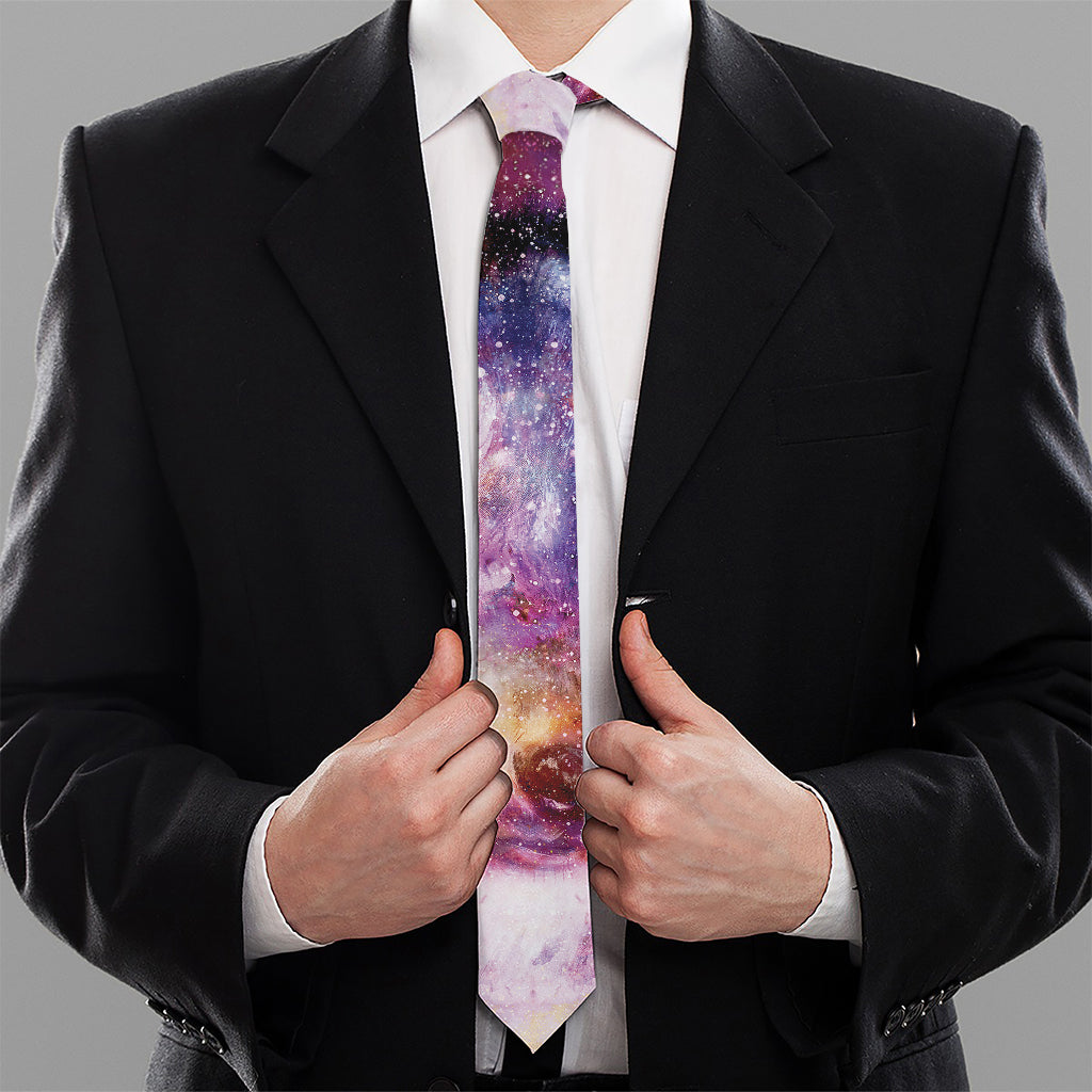 Galaxy Wolf Portrait Print Necktie