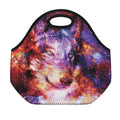 Galaxy Wolf Portrait Print Neoprene Lunch Bag