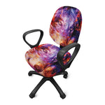 Galaxy Wolf Portrait Print Office Chair Cover