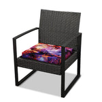 Galaxy Wolf Portrait Print Outdoor Seat Cushion Cover