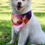 Galaxy Wolf Portrait Print Over The Collar Dog Bandana