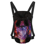 Galaxy Wolf Portrait Print Pet Carrier Backpack