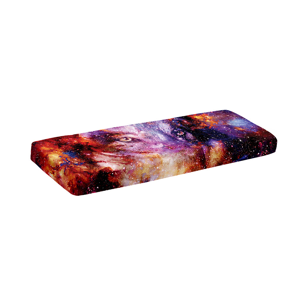 Galaxy Wolf Portrait Print Piano Keyboard Cover