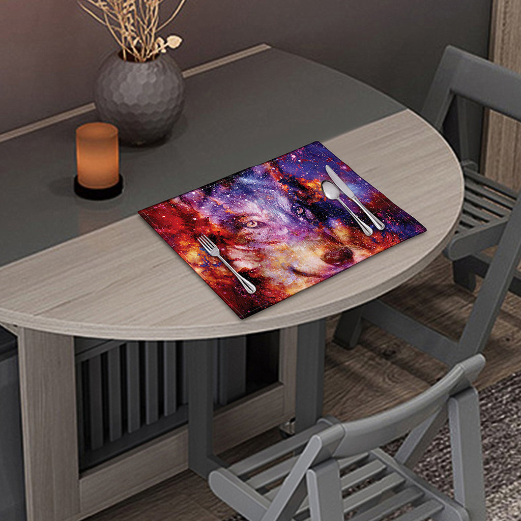 Galaxy Wolf Portrait Print Placemat