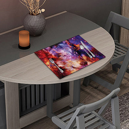 Galaxy Wolf Portrait Print Placemat