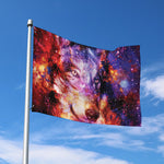 Galaxy Wolf Portrait Print Polyester Flag