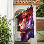 Galaxy Wolf Portrait Print Polyester Flag