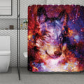 Galaxy Wolf Portrait Print Polyester Shower Curtain