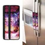 Galaxy Wolf Portrait Print Refrigerator Handle Covers