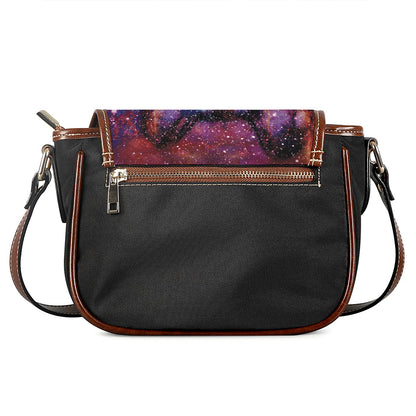 Galaxy Wolf Portrait Print Saddle Bag