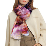 Galaxy Wolf Portrait Print Scarf