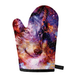 Galaxy Wolf Portrait Print Single Oven Mitt