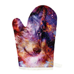 Galaxy Wolf Portrait Print Single Oven Mitt