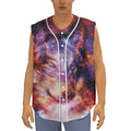 Galaxy Wolf Portrait Print Sleeveless Baseball Jersey