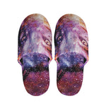 Galaxy Wolf Portrait Print Slippers