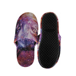 Galaxy Wolf Portrait Print Slippers