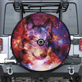 Galaxy Wolf Portrait Print Tire Cover With Camera Hole