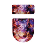 Galaxy Wolf Portrait Print Toilet Lid And Tank Cover Set