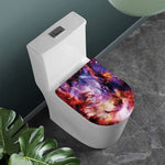 Galaxy Wolf Portrait Print Toilet Lid Cover
