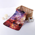Galaxy Wolf Portrait Print Towel