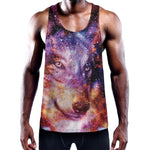 Galaxy Wolf Portrait Print Training Tank Top