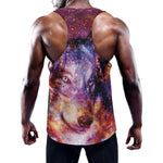 Galaxy Wolf Portrait Print Training Tank Top