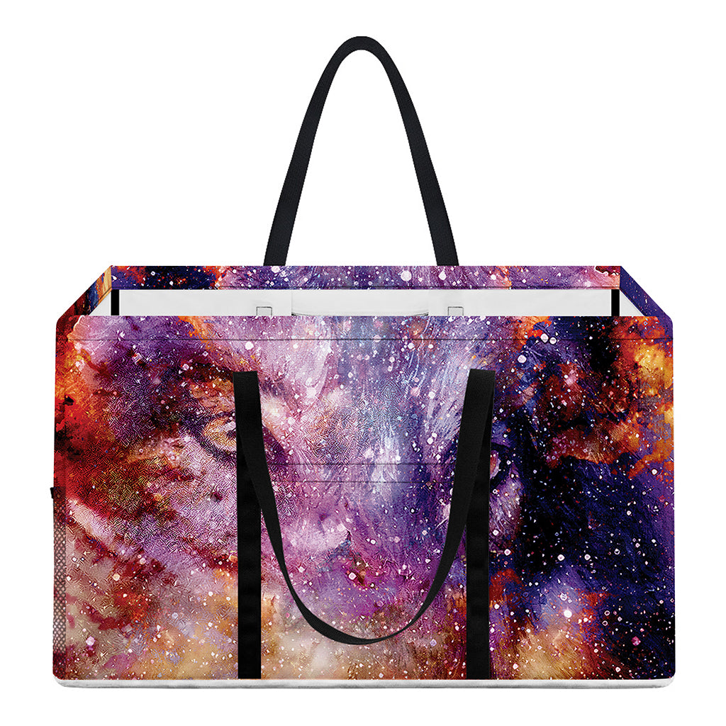 Galaxy Wolf Portrait Print Utility Tote Bag