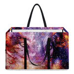 Galaxy Wolf Portrait Print Utility Tote Bag