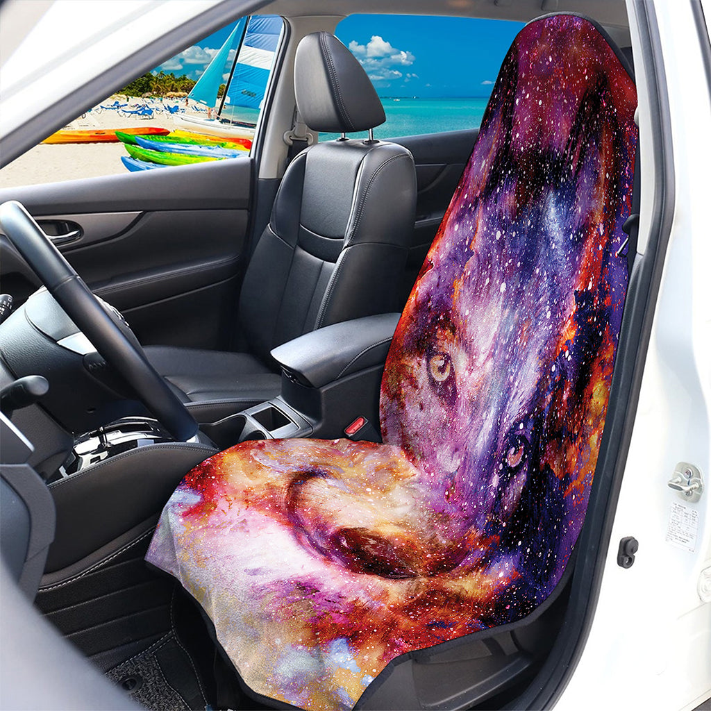 Galaxy Wolf Portrait Print Waterproof Car Seat Cover