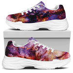 Galaxy Wolf Portrait Print White Chunky Shoes