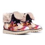 Galaxy Wolf Portrait Print Winter Boots