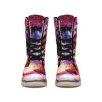Galaxy Wolf Portrait Print Winter Boots