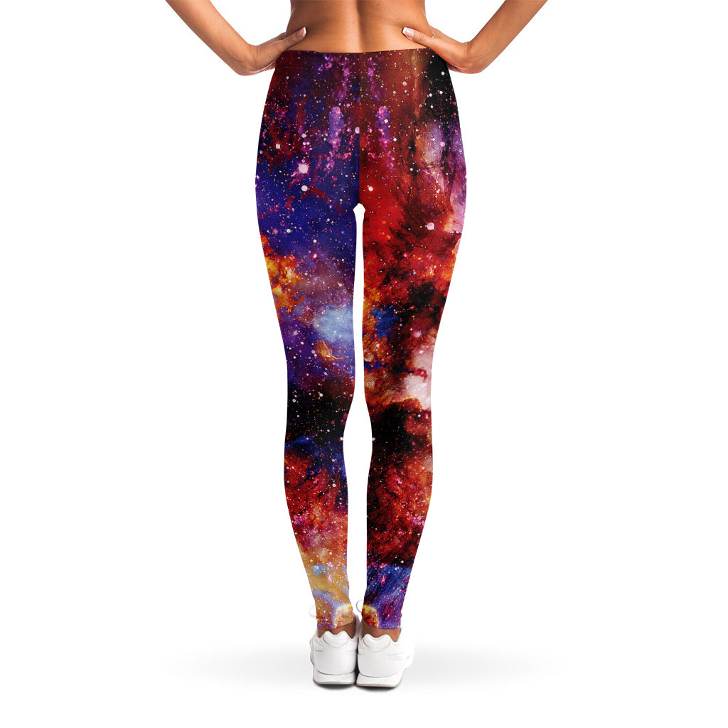 Galaxy Wolf Portrait Print Women's Leggings