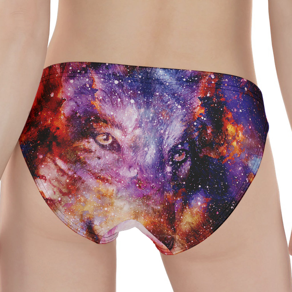 Galaxy Wolf Portrait Print Women's Panties