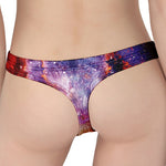 Galaxy Wolf Portrait Print Women's Thong