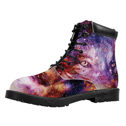 Galaxy Wolf Portrait Print Work Boots
