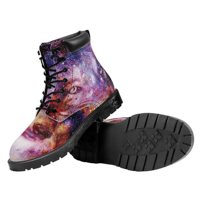 Galaxy Wolf Portrait Print Work Boots