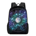 Galaxy Zodiac Wheel Print 17 Inch Backpack