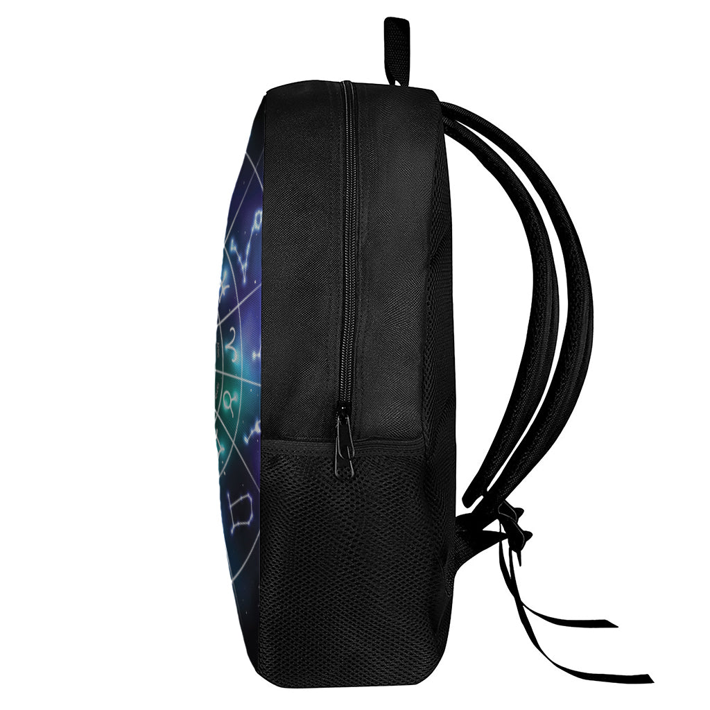 Galaxy Zodiac Wheel Print 17 Inch Backpack