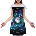 Galaxy Zodiac Wheel Print Adjustable Apron