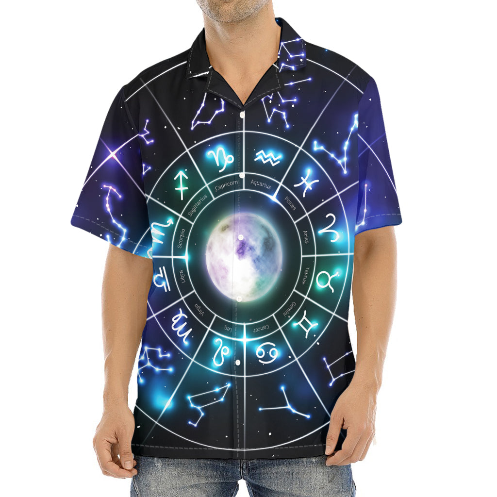 Galaxy Zodiac Wheel Print Aloha Shirt