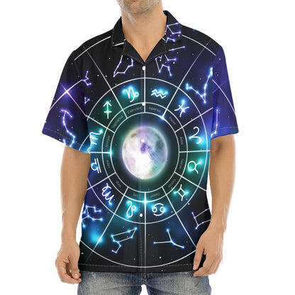 Galaxy Zodiac Wheel Print Aloha Shirt