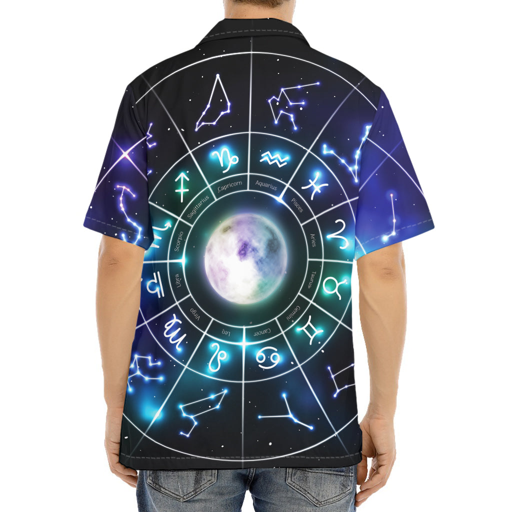 Galaxy Zodiac Wheel Print Aloha Shirt