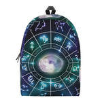 Galaxy Zodiac Wheel Print Backpack