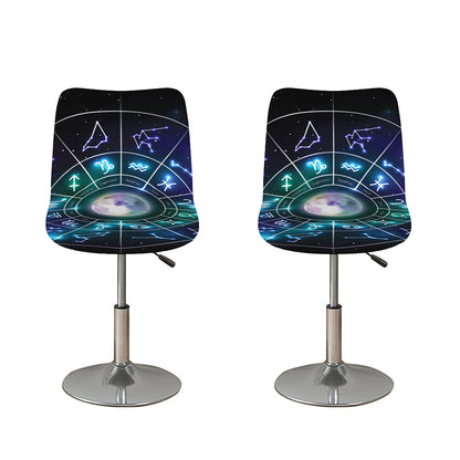 Galaxy Zodiac Wheel Print Bar Stool Covers