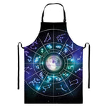 Galaxy Zodiac Wheel Print Bib Apron With Pocket