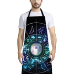 Galaxy Zodiac Wheel Print Bib Apron With Pocket