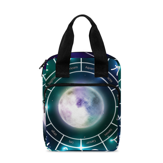 Galaxy Zodiac Wheel Print Bible Tote Bag
