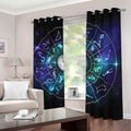 Galaxy Zodiac Wheel Print Dimout Grommet Curtains